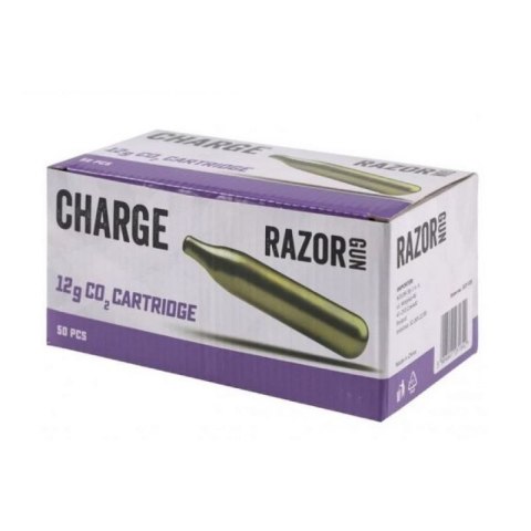 Kapsuły CO2 RazorGun 12g - 50 sztuk w pudełku RazorGun