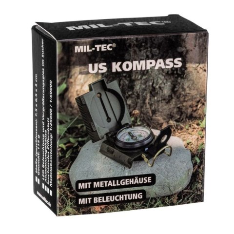 Kompas, Busola Mil-Tec US Metal z podświetleniem Mil-Tec