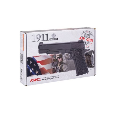 Wiatrówka pistolet RANGER 1911 Tactical KWC kal. 4,5 BBs BLOW BACK 17 strz. FULL METAL CO2 (AAKCMB770AZB) RANGER