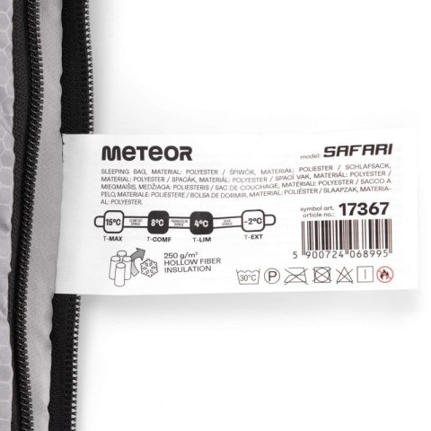 Śpiwór Meteor Safari L szary/czarny Meteor