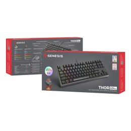 KLAWIATURA DLA GRACZY GENESIS THOR 404 TKL US PODŚWIETLENIE RGB MECHANICZNA CZARNA KAILH BOX BROWN Genesis