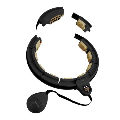 HHM13 NEW HULA HOP BLACK/GOLD Z MAGNESAMI I OBCIĄŻNIKIEM + LICZNIK HMS HMS