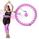 ZESTAW HULA HOP HHW12 VIOLET Z WYPUSTKAMI I OBCIĄŻNIKIEM HMS + PAS BR163 BLACK PLUS SIZE HMS