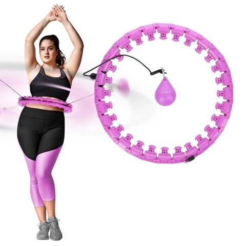 ZESTAW HULA HOP HHW12 VIOLET Z WYPUSTKAMI I OBCIĄŻNIKIEM HMS + PAS BR163 BLACK PLUS SIZE HMS