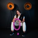 ZESTAW HULA HOP HHW12 VIOLET Z WYPUSTKAMI I OBCIĄŻNIKIEM HMS + PAS BR163 BLACK PLUS SIZE HMS