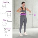ZESTAW HULA HOP HHW12 VIOLET Z WYPUSTKAMI I OBCIĄŻNIKIEM HMS + PAS BR163 BLACK PLUS SIZE HMS