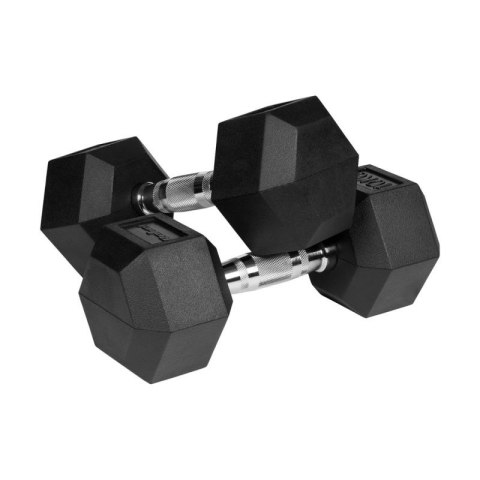 Hantle żeliwne gumowane HEX 2x10 kg REBEL ACTIVE Rebel