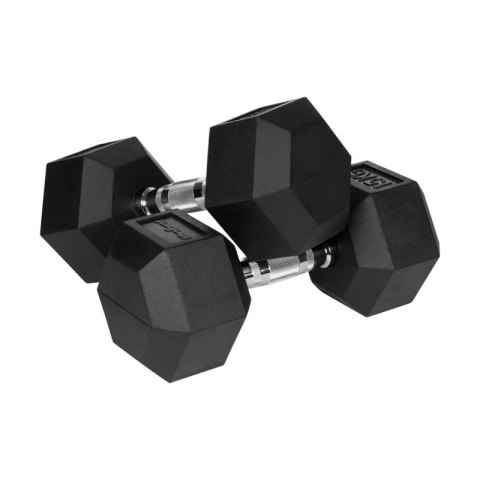 Hantle żeliwne gumowane HEX 2x15 kg REBEL ACTIVE Rebel