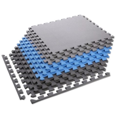 Mata puzzle Multipack One Fitness MP10 niebiesko-szare 9 elementów 10 mm ONE FITNESS