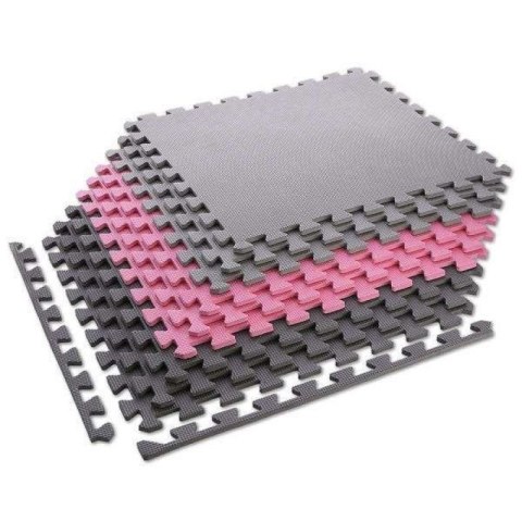 Mata puzzle Multipack One Fitness MP10 różowo-szare 9 elementów 10 mm ONE FITNESS
