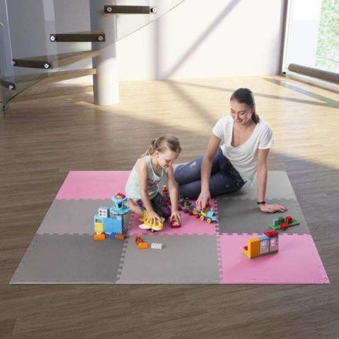 Mata puzzle Multipack One Fitness MP10 różowo-szare 9 elementów 10 mm ONE FITNESS