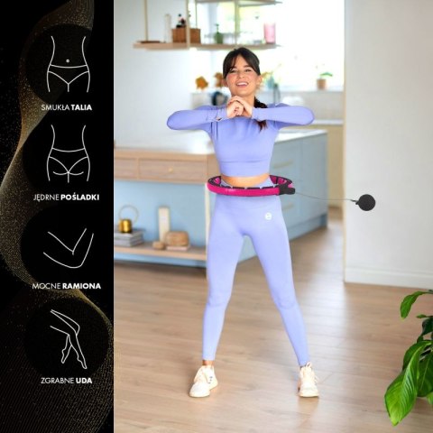 HHM16 HULA HOP BLACK/PINK Z MAGNESAMI I OBCIĄŻNIKIEM + LICZNIK HMS HMS