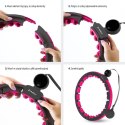 HHM16 HULA HOP BLACK/PINK Z MAGNESAMI I OBCIĄŻNIKIEM + LICZNIK HMS HMS