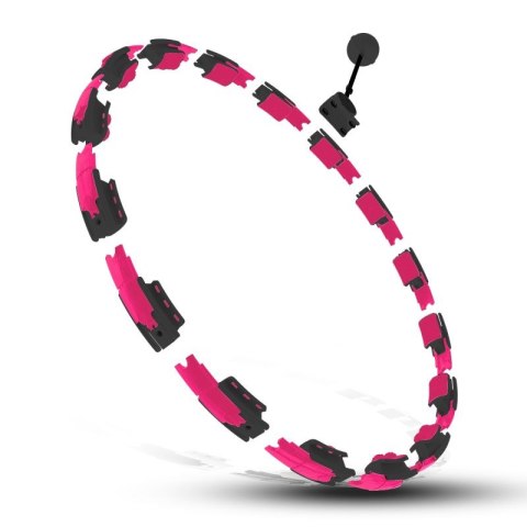 HHM16 HULA HOP BLACK/PINK Z MAGNESAMI I OBCIĄŻNIKIEM + LICZNIK HMS HMS