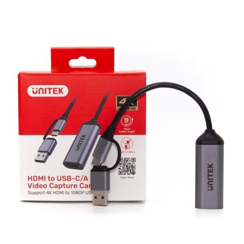 UNITEK KARTA DO STREAMINGU USB-C/A, 4K HDMI 1.4B Unitek