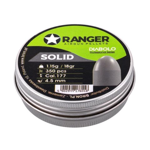 Śrut 4,5 mm RANGER Diabolo Professional Solid półokrągły 350 szt. 1,15 g RANGER