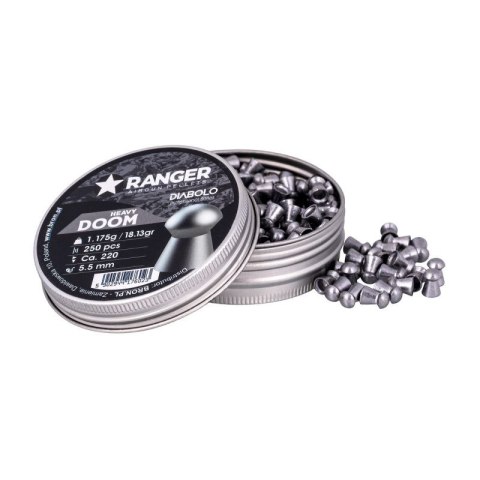 Śrut 5,5 mm RANGER Diabolo Doom Heavy płaski 250 szt. 1,175 g RANGER