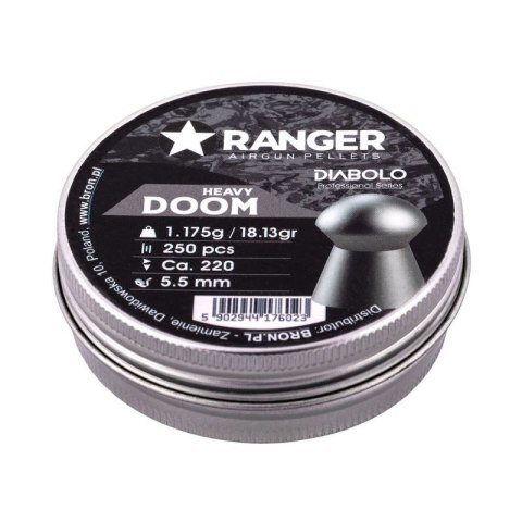 Śrut 5,5 mm RANGER Diabolo Doom Heavy płaski 250 szt. 1,175 g RANGER
