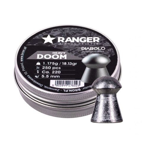 Śrut 5,5 mm RANGER Diabolo Doom Heavy płaski 250 szt. 1,175 g RANGER