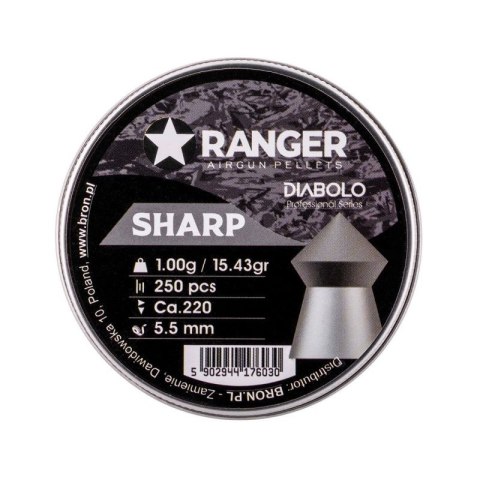 Śrut 5,5 mm RANGER Diabolo Sharp szpic 250 szt. 1,00 g RANGER