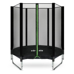 VIRTUFIT TRAMPOLINA Z SIATKĄ BEZPIECZEŃSTWA - CZARNA - 183 CM Virtufit