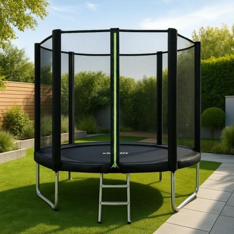 VIRTUFIT TRAMPOLINA Z SIATKĄ BEZPIECZEŃSTWA - CZARNA - 183 CM Virtufit