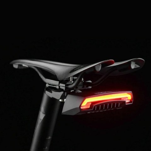 Lampka rowerowa tylna Rockbros LKWD-R1 z laserem i pilotem + kabel micro USB - USB-A - czarna Rockbros