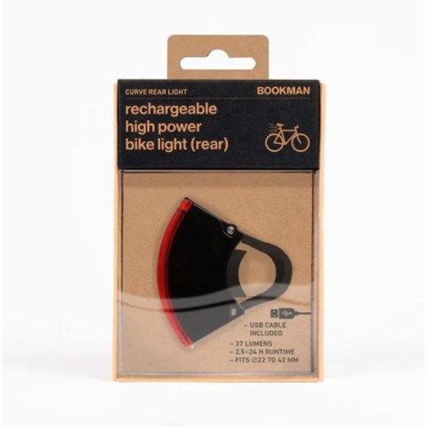 Lampka rowerowa BOOKMAN Curve Rear Light 37lm czarno/czerwony Bookman