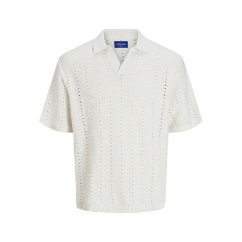 Jack&Jones koszulka męska JORPAROS KNIT ESTER SS CROCHET POLO 12272562 SEA SALT Jack&Jones