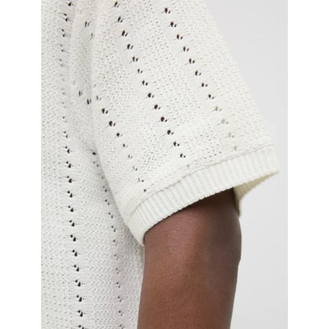 Jack&Jones koszulka męska JORPAROS KNIT ESTER SS CROCHET POLO 12272562 SEA SALT Jack&Jones