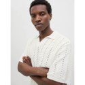 Jack&Jones koszulka męska JORPAROS KNIT ESTER SS CROCHET POLO 12272562 SEA SALT Jack&Jones