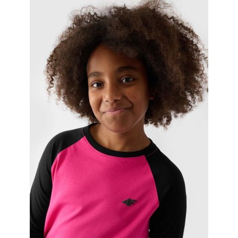 Longsleeve regular gładki dziewczęcy 4F Junior 4FJWAW24TLONF291-55S 4f