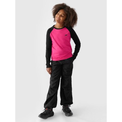 Longsleeve regular gładki dziewczęcy 4F Junior 4FJWAW24TLONF291-55S 4f