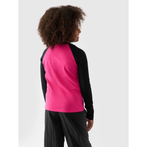 Longsleeve regular gładki dziewczęcy 4F Junior 4FJWAW24TLONF291-55S 4f