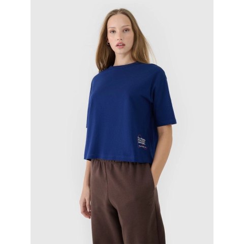 T-shirt oversize z nadrukiem damski 4F 4FWSS25TTSHF1971-30S 4f