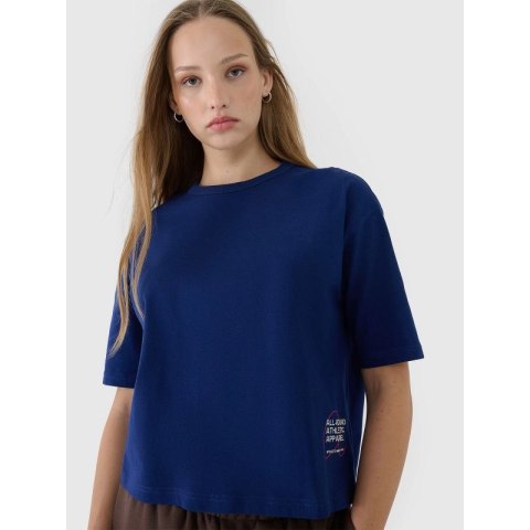 T-shirt oversize z nadrukiem damski 4F 4FWSS25TTSHF1971-30S 4f