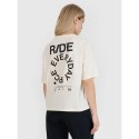 T-shirt oversize z nadrukiem damski 4F 4FWSS25TTSHF1993-11S 4f