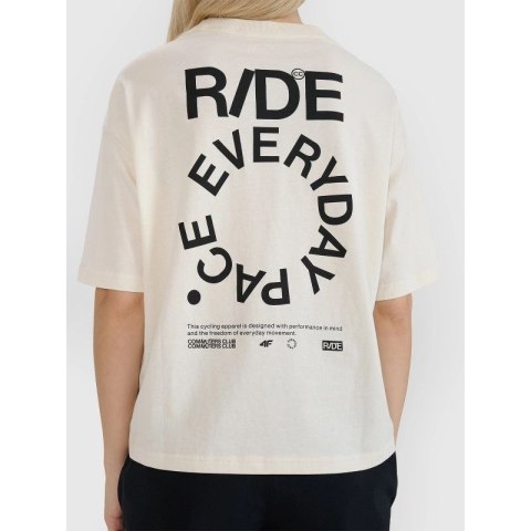 T-shirt oversize z nadrukiem damski 4F 4FWSS25TTSHF1993-11S 4f