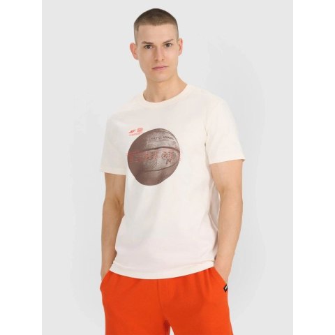 T-shirt regular z nadrukiem męski 4F 4FRSS25TTSHM3093-11S 4f