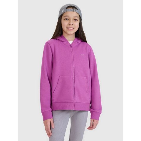 Bluza dziewczęca dresowa rozpinana z kapturem 4F 4FJWSS25TSWSF1706-50S 4f