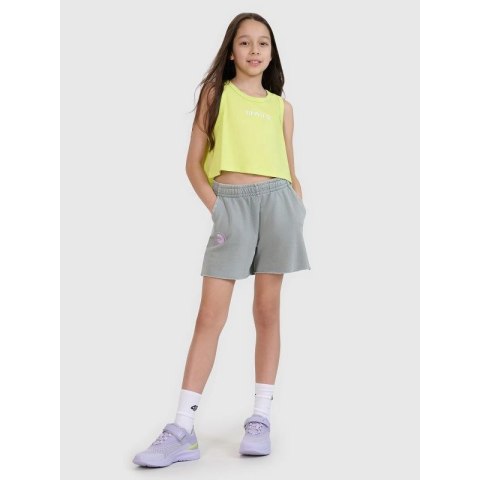 Crop top oversize z nadrukiem dziewczęcy 4F 4FJWSS25TSLEF112-45S 4f