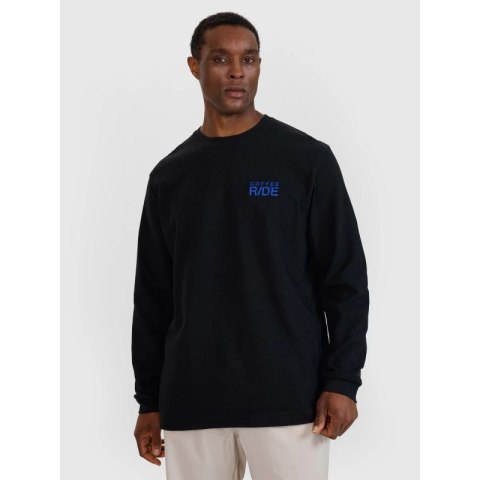 Longsleeve oversize z nadrukiem męski 4F 4FWSS25TLONM390-20S 4f
