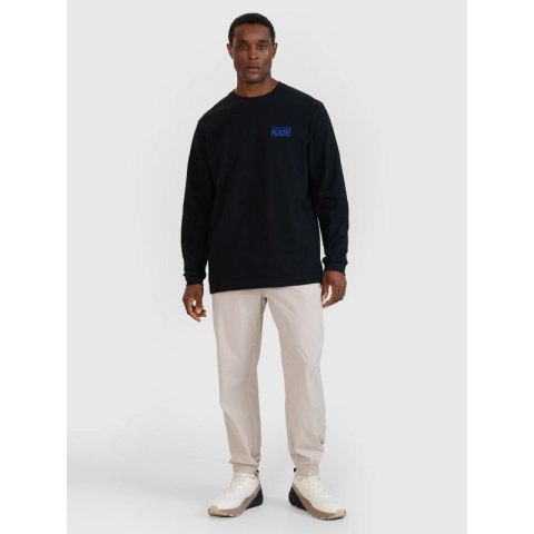 Longsleeve oversize z nadrukiem męski 4F 4FWSS25TLONM390-20S 4f