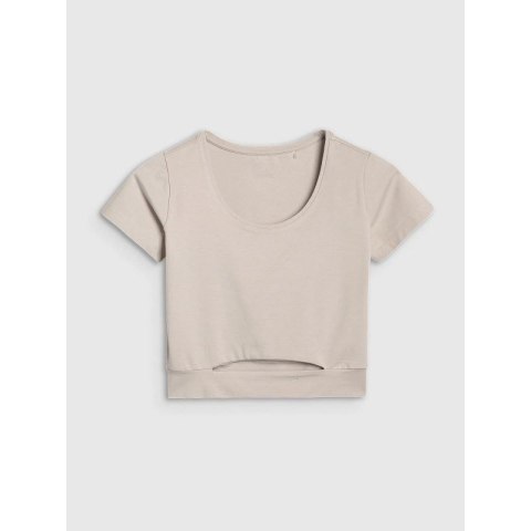 T-shirt crop top gładki damski 4F 4FRSS25TTSHF2695-83S 4f