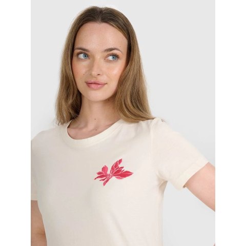 T-shirt regular z nadrukiem damski 4F 4FRSS25TTSHF2693-11S 4f