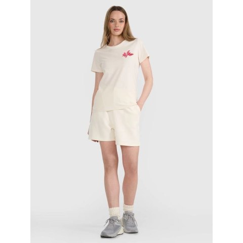 T-shirt regular z nadrukiem damski 4F 4FRSS25TTSHF2693-11S 4f