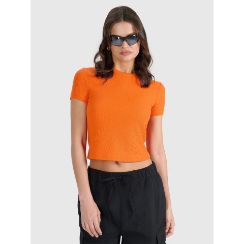 T-shirt slim z waflowej dzianiny damski 4F 4FRSS25TTSHF2749-70S 4f