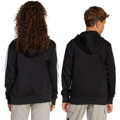 Bluza dla dzieci adidas Essentials Full-Zip czarno-biała JD6494 Adidas