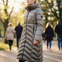 Kurtka damska Geographical Norway BLANCHE LONG TAUPE DB LADY 0116 TAUPE (WZ5490F/GN-TAUPE) Geographical Norway
