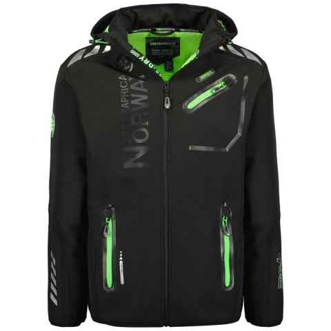 Kurtka softshell męska Geographical Norway ROYAUTE BLACK / GREEN DB MEN 068 BLACK / GREEN (WY8026H/GN-NOIR / VERT) Geographical Norway